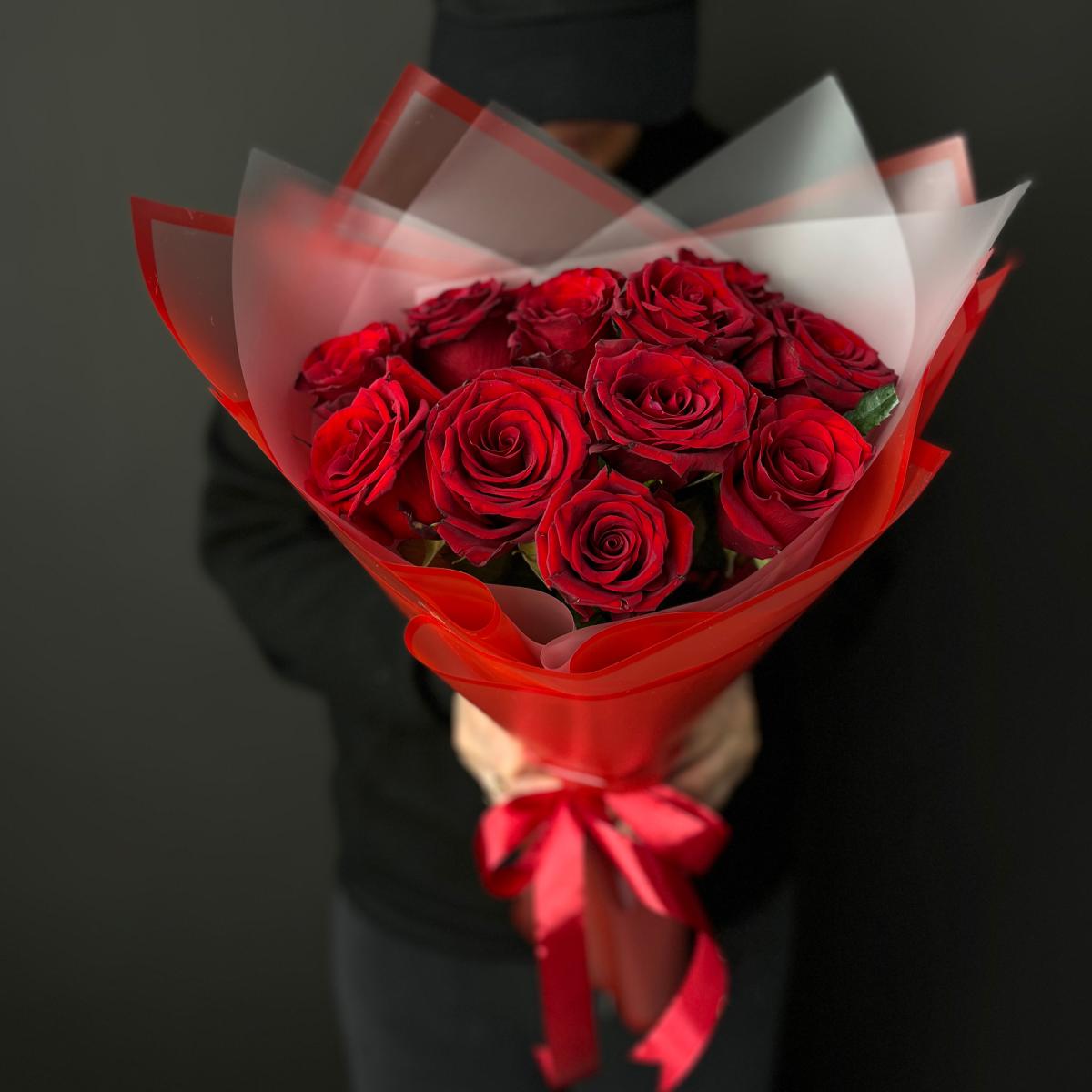 Эквадорские розы 40 см (Красные)