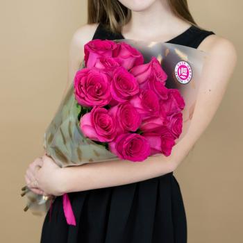 Букет из розовых роз 15 шт 40 см (Эквадор) код: 1608iv