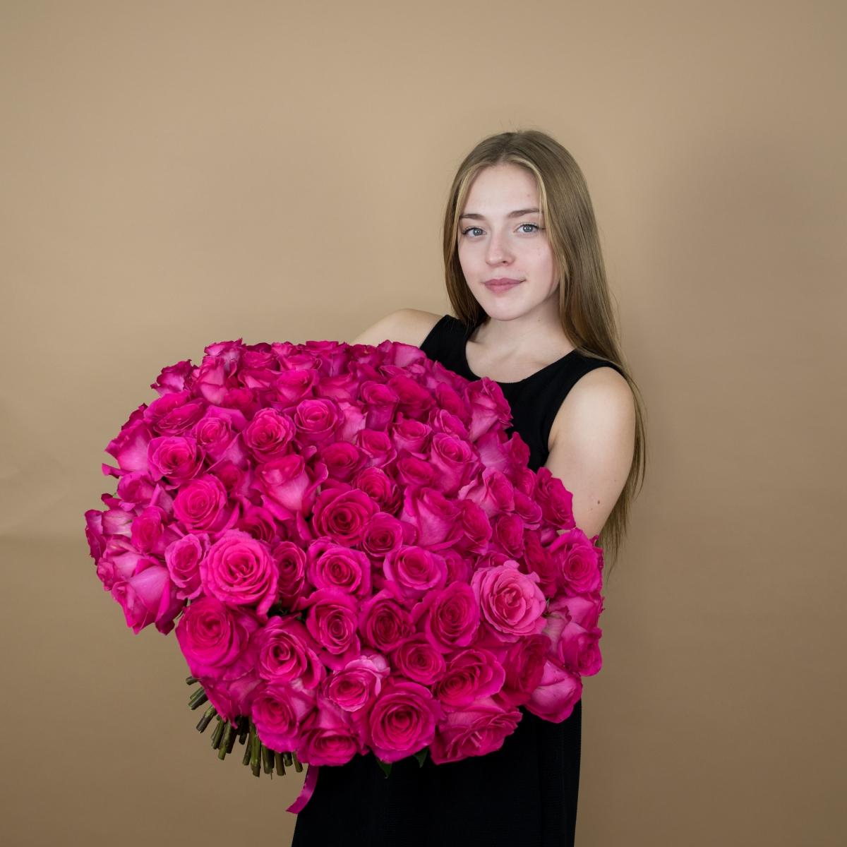 Букет из розовых роз 75 шт. (40 см) [№: 1617iv]